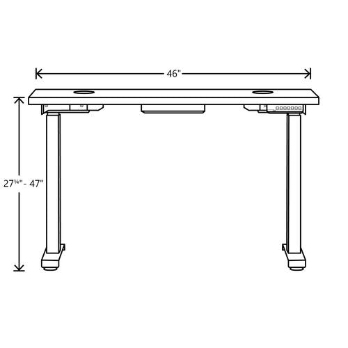 Coordinate Height Adjustable Desk Bundle 2-stage, 46" X 22" X 27.75" To 47", Pinnacle\designer White