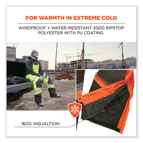 Glowear 8928 Class E Hi-vis Insulated Bibs, Large, Orange