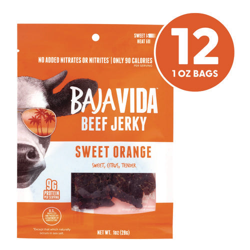 Beef Jerky Sweet Orange Snack Pack, Sweet Orange, 1 Oz Packet, 12/carton