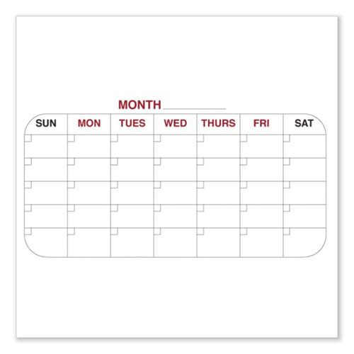 4 Month Whiteboard Calendar With Radius Corners, Planning/scheduling Calendar, 36" X 24", White/red/black Surface