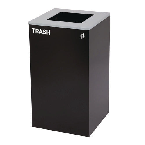 29 Gallon Trash/recycling Cans, Steel, Blue Recycling And Black Trash Cans W/square Lid, Green Mixed Recycling Can Mixed Lid