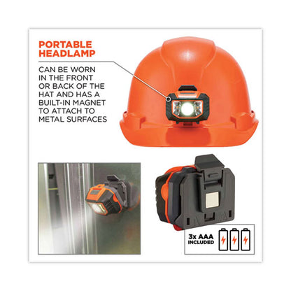 Skullerz 8970led Class E Hard Hat Cap Style With Led Light, Orange