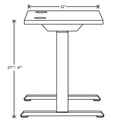 Coordinate Height Adjustable Desk Bundle 2-stage, 46" X 22" X 27.75" To 47", Silver Mesh\black