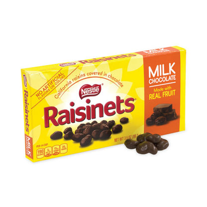 Raisinets Milk Chocolate Candy Raisins, 3.5 Oz Box, 15 Boxes/carton