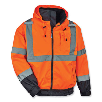 Glowear 8379 Class 3 Hi-vis Fleece Lined Bomber Jacket, Orange, Small