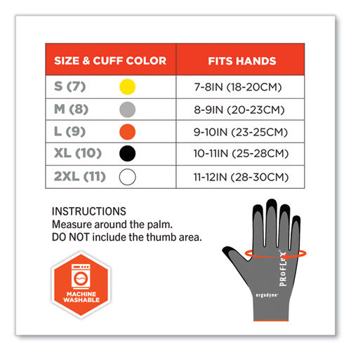 Proflex 7043 Ansi A4 Nitrile Coated Cr Gloves, Gray, Medium, 1 Pair