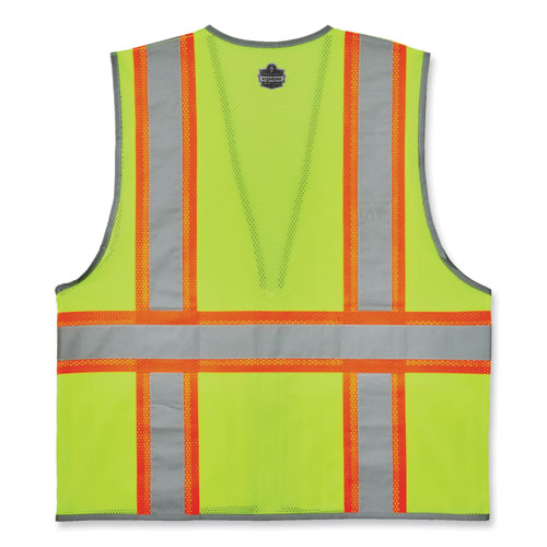 Glowear 8246z-s Single Size Class 2 Two-tone Mesh Vest, Polyester, Small, Lime