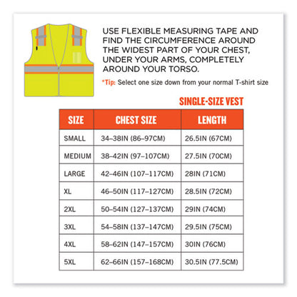 Glowear 8246z-s Single Size Class 2 Two-tone Mesh Vest, Polyester, Small, Lime