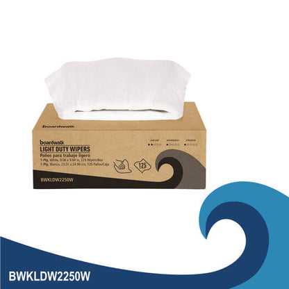 One-ply Paper Wipers, 9.84 X 9.06, White, 125 Wipers/box, 18 Boxes/carton