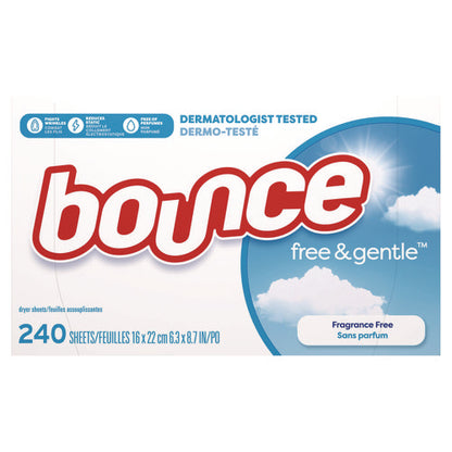 Free And Gentle Dryer Sheets, Fragrance Free, 240 Sheets/box, 4 Boxes/carton