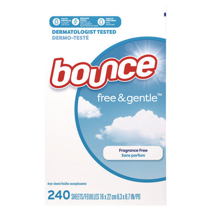 Free And Gentle Dryer Sheets, Fragrance Free, 240 Sheets/box, 4 Boxes/carton