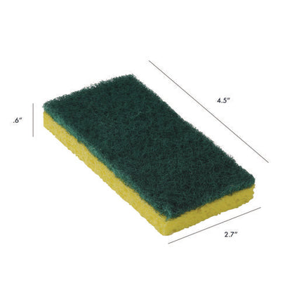 Resort Cut Scrub Sponge, Medium Duty, 6.25 X 3.18, Green/yellow, 40/carton