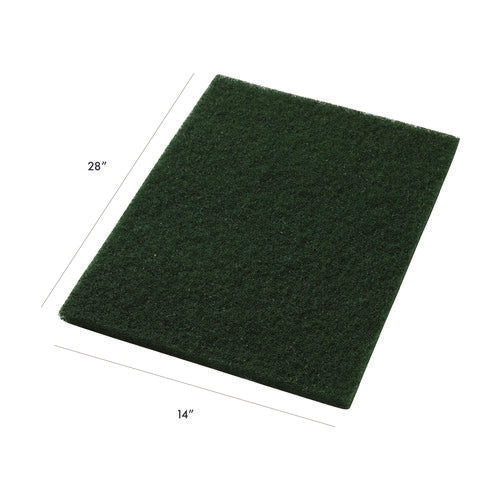 Scrubbing Pads, 14 X 28, Green, 5/carton