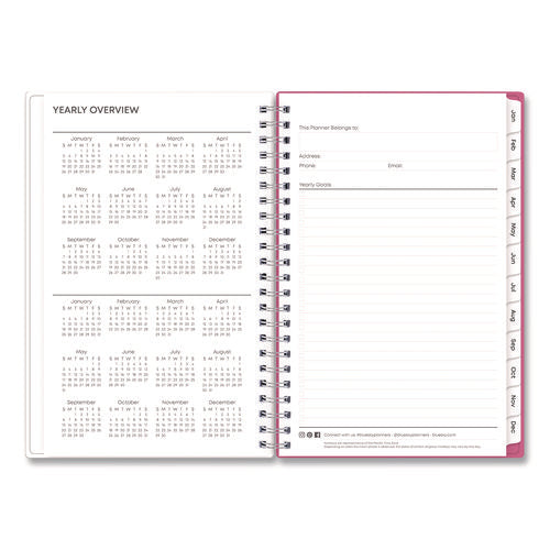 Bca Orchid Weekly/monthly Planner, Orchids Artwork, 8 X 5, White/pink Cover, 12-month (jan To Dec): 2025