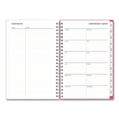 Bca Orchid Weekly/monthly Planner, Orchids Artwork, 8 X 5, White/pink Cover, 12-month (jan To Dec): 2025