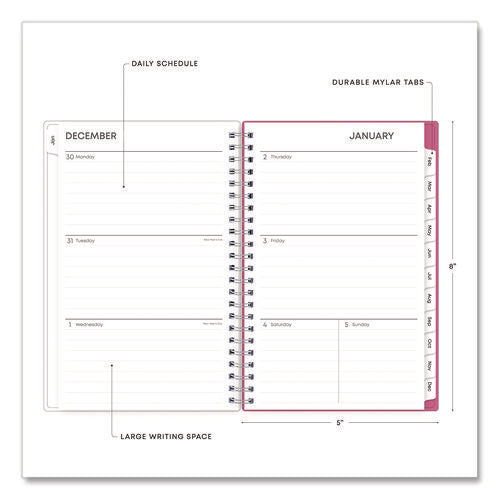 Bca Orchid Weekly/monthly Planner, Orchids Artwork, 8 X 5, White/pink Cover, 12-month (jan To Dec): 2025