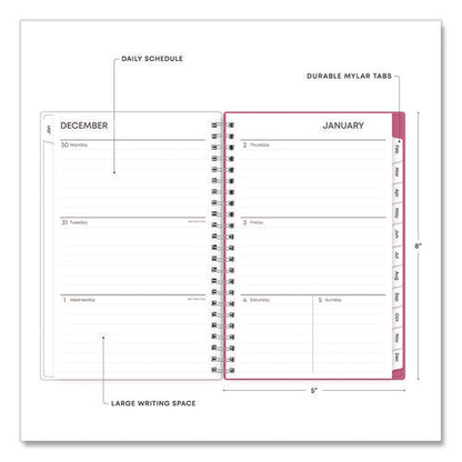 Bca Orchid Weekly/monthly Planner, Orchids Artwork, 8 X 5, White/pink Cover, 12-month (jan To Dec): 2025