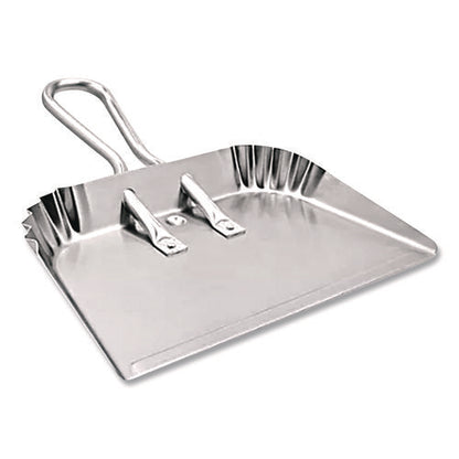 Bulldozer Dust Pan, 17" W, Aluminum Handle, Silver