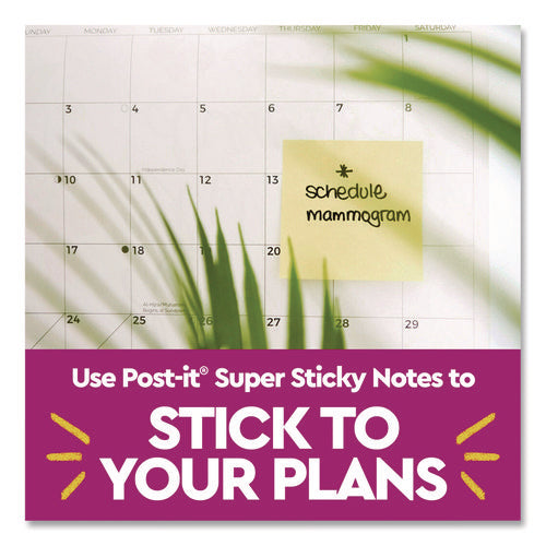 Super Sticky Pads In Canary Yellow, 3 X 3, 90 Sheets/pad, 10 Pads/pack