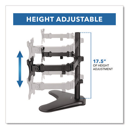 Dual Monitor Desk Stand, For 19" To 32" Monitors, 36.4" X 11" X 18.3", Black, Supports 17.6 Lb