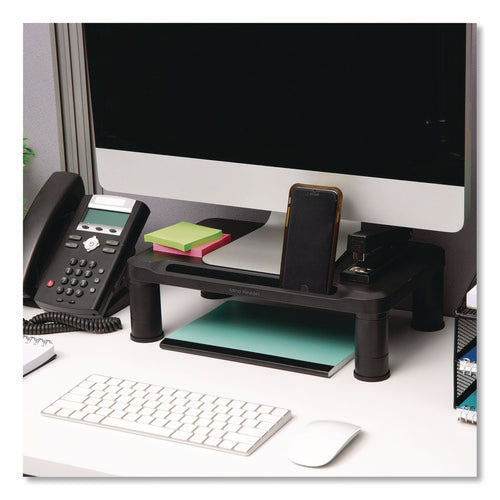 Adjustable Rectangular Monitor Stand, 14.5" X 10.5" X 2.5" To 5.25", Black, Supports 50 Lb, 2/pack