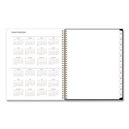 Baccara Dark Create-your-own Cover Weekly/monthly Planner, Floral, 11 X 8.5, Gray/white/gold Cover, 12-month (jan-dec): 2025