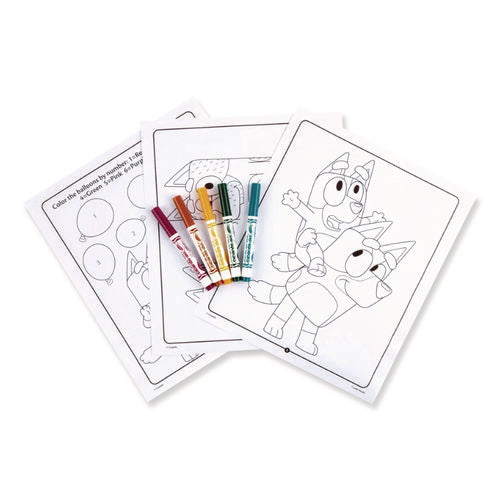 Bluey Color And Sticker Activity Set, (32) Coloring Sheets, (51) Stickers, (5) Pip-squeaks Markers