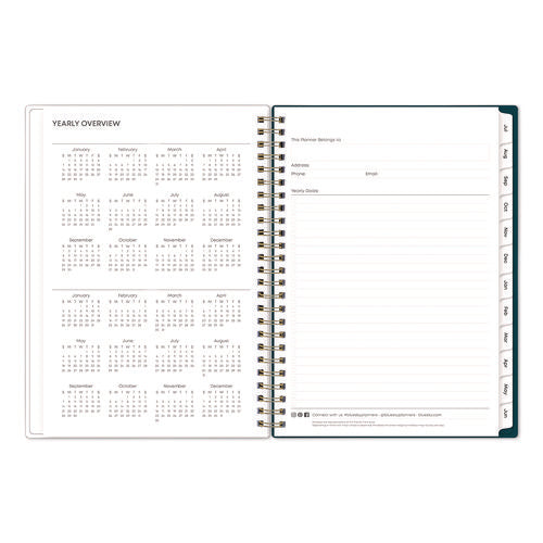 Greta Academic Year Weekly/monthly Planner, Floral Artwork, 8.63 X 5.88, Green Cover, 12-month: July 2024 To June 2025