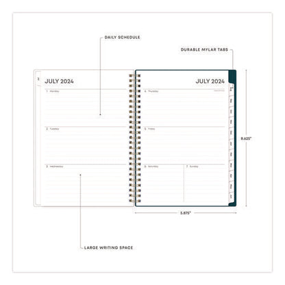 Greta Academic Year Weekly/monthly Planner, Floral Artwork, 8.63 X 5.88, Green Cover, 12-month: July 2024 To June 2025