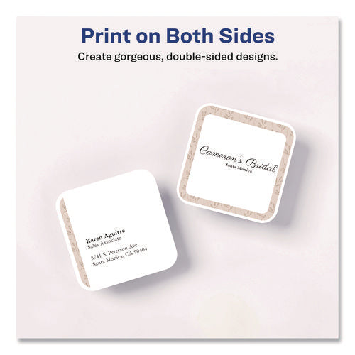 Clean Edge Square Cards, Inkjet, 2.5 X 2.5, 180 Cards, 9 Cards/sheet, 20 Sheets/pack