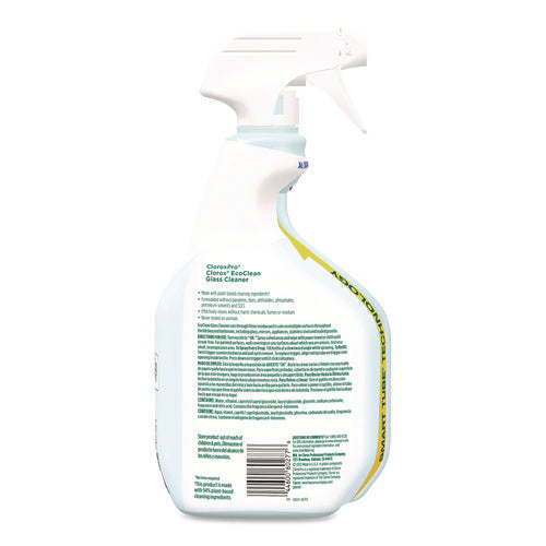 Clorox Pro Ecoclean Glass Cleaner, Unscented, 32 Oz Spray Bottle