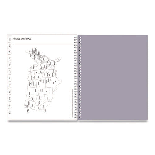 Rue Du Flore Weekly/monthly Planner, Floral Artwork, 11 X 8.5, Jade/lavender Cover, 12-month (jan To Dec): 2025