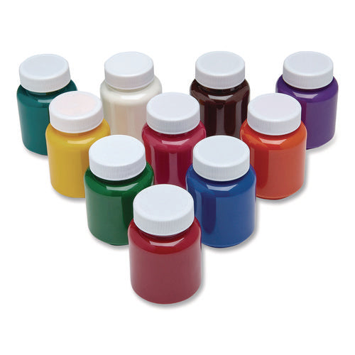 Washable Project Paints, 10 Assorted Colors, 2 Oz Bottles, 10/pack