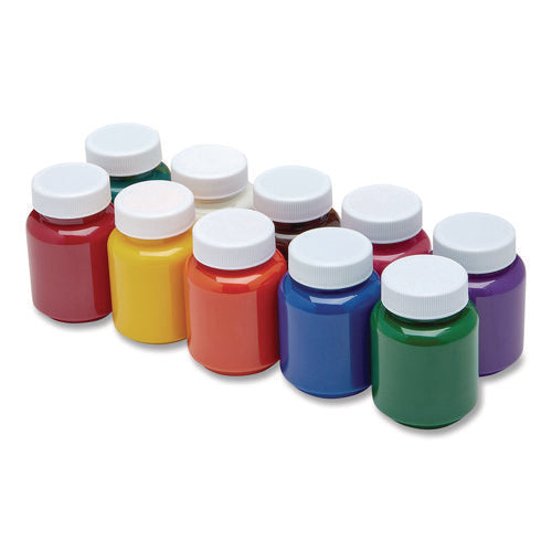 Washable Project Paints, 10 Assorted Colors, 2 Oz Bottles, 10/pack