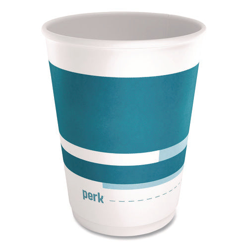 Insulated Paper Hot Cups, 12 Oz, White/blue, 480/carton