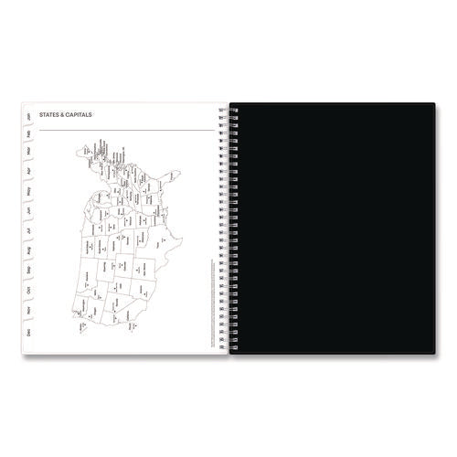 Analeis Create-your-own Cover Weekly/monthly Planner, Floral Artwork, 11 X 8.5, White/black/coral, 12-month (jan-dec): 2025