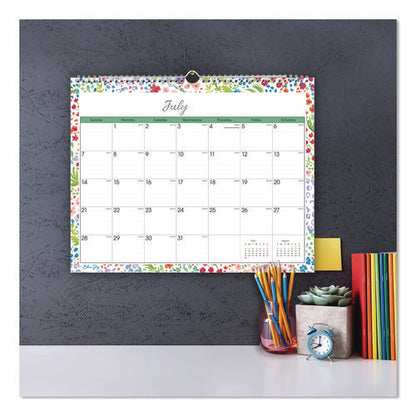 Ditsy Dapple Light Academic Wall Calendar, Floral Artwork, 15 X 12, White/multicolor Sheets, 12-month (july-june): 2024-2025