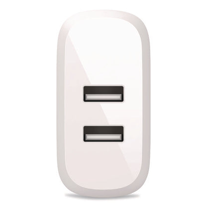 Boost Charge Dual Usb-a Wall Charger + Lightning To Usb-a Cable, White