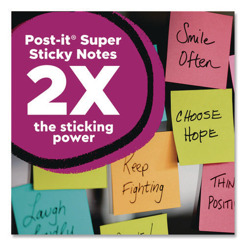 Super Sticky Note Pads In Playful Primary Colors, 3 X 3, Sunnyside, 90 Sheets/pad, 5 Pads/pack