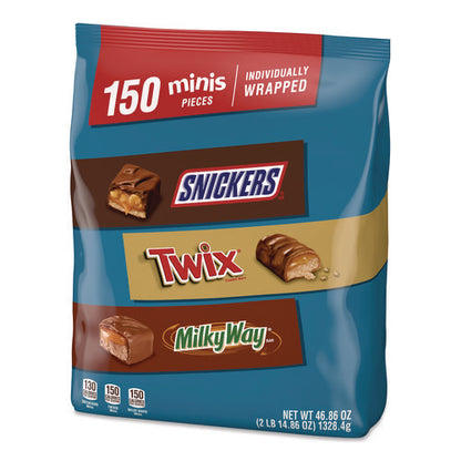 Minis Variety Pack, Assorted, 46.86 Oz Bag, 150 Pieces