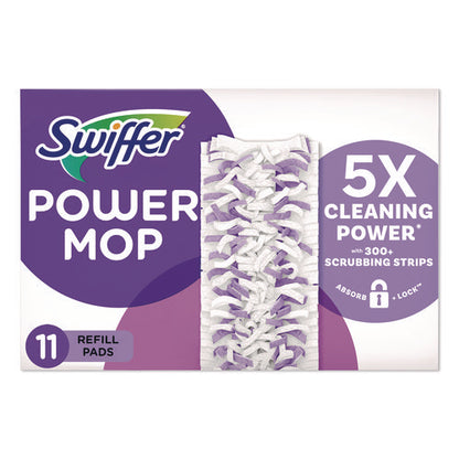 Powermop Mopping Pads, 15.4 X 5.3, White/purple. 11/pack