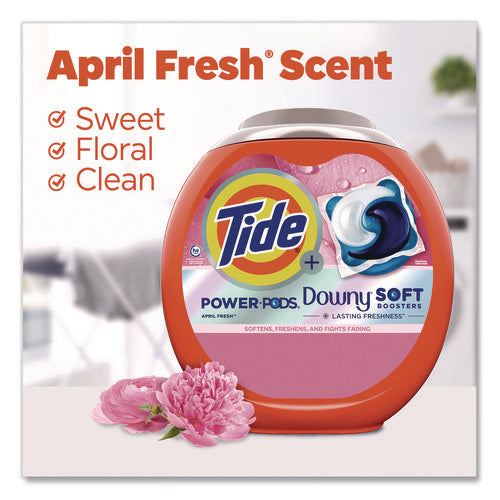 Power Pods Plus Downy Laundry Detergent, April Fresh Scent, 98 Oz Tub, 63 Pods/tub