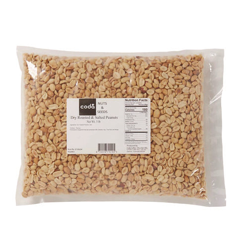 Dry Roasted And Salted Peanuts, Unshelled, 80 Oz Bag, 4/carton