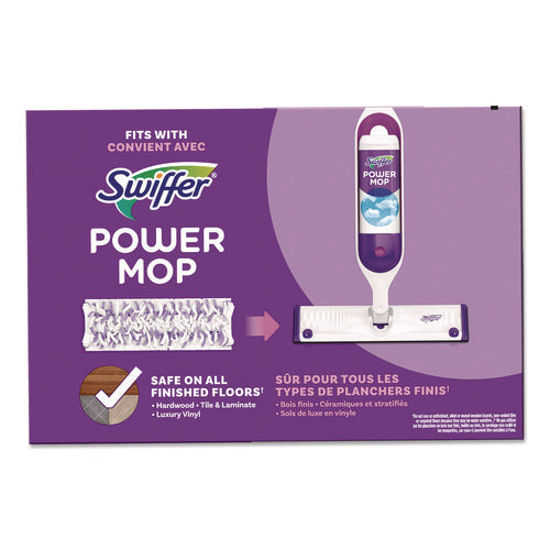 Powermop Mopping Pads, 15.4 X 5.3, White/purple, 8/pack