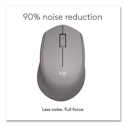 M330 Silent Plus Mouse, 2.4 Ghz Frequency/33 Ft Wireless Range, Right Hand Use, Gray