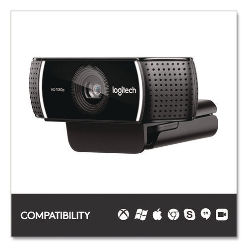 C922 Pro Stream Webcam, 1920 Pixels X 1080 Pixels, 3 Mpixels, Black