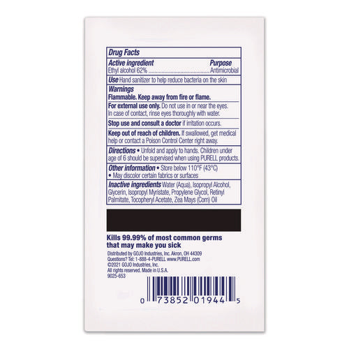 Cottony Soft Individually Wrapped Sanitizing Hand Wipes, 5 X 7, Herbal Scent, White, 480/carton