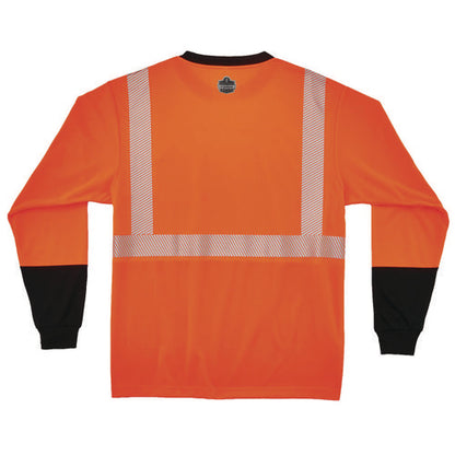 Glowear 8281bk Class 2 Long Sleeve Shirt With Black Bottom, Large Long, Orange