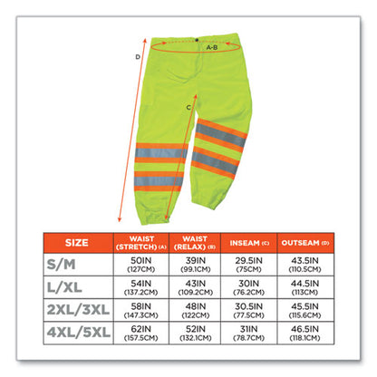 Glowear 8911 Class E Two-tone Pants, 4x-large/5x-large, Lime