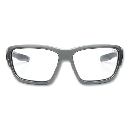 Skullerz Baldr Safety Glasses, Matte Gray Nylon Impact Frame, Clear Polycarbonate Lens